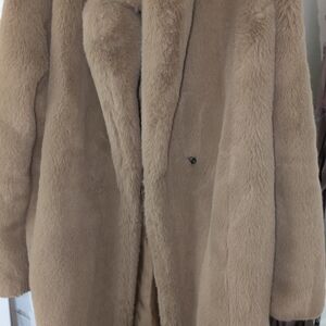 Forever 21 Taupe Plush Teddy Coat